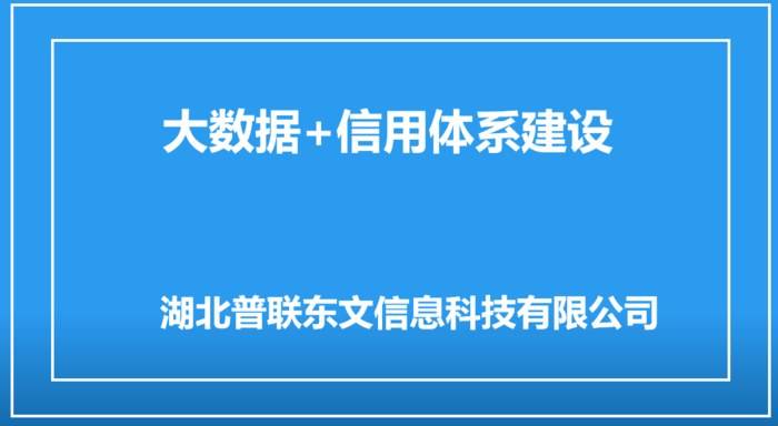 大数据+信用体系建设