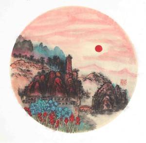 延安水墨画（阳光星苑社区 郑玉华）